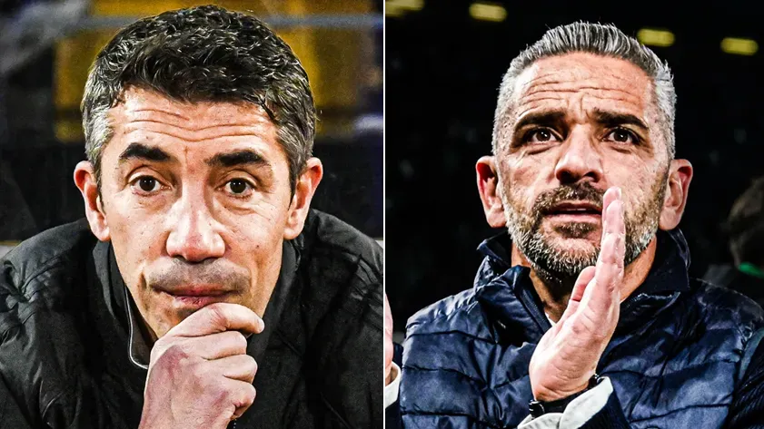 Bruno Lage e Rui Borges, treinadores de Benfica e Sporting, respetivamente. Foto: Liga Portugal