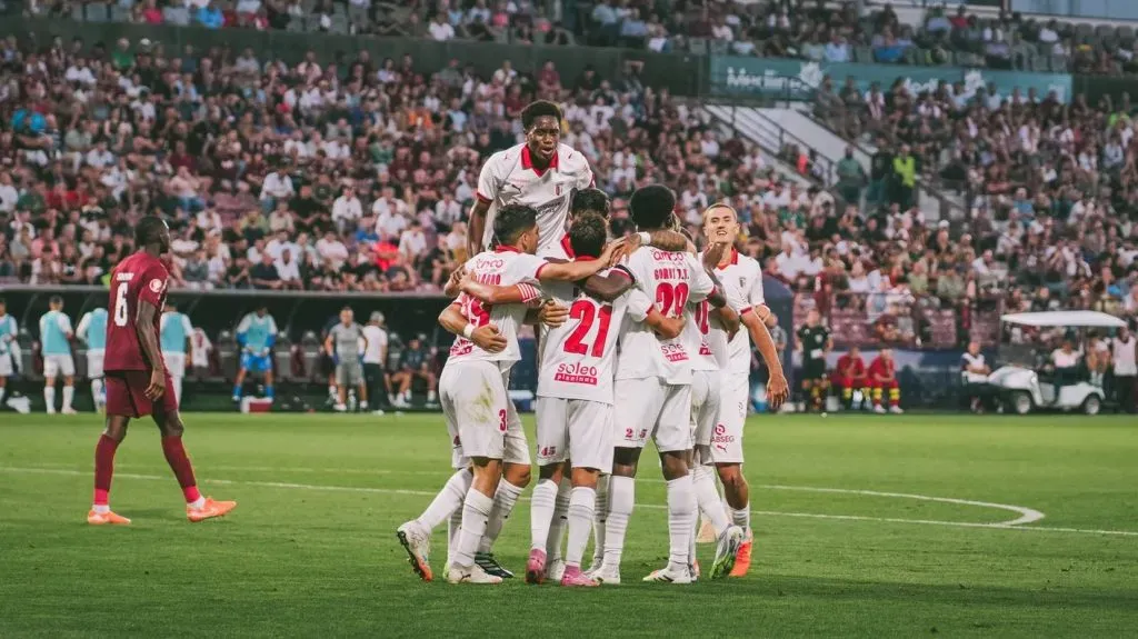 Festa de um golo do Braga frente ao Cluj. Foto conta oficial no X do SC Braga