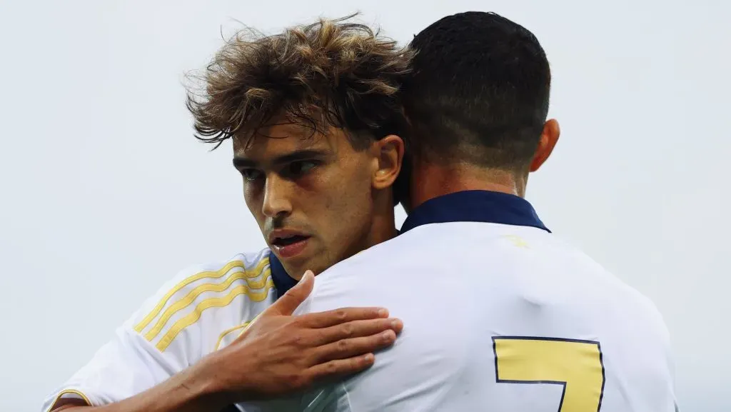João Félix e Cristiano Ronaldo durante um amigável do Al Nassr. Foto: Al Nassr