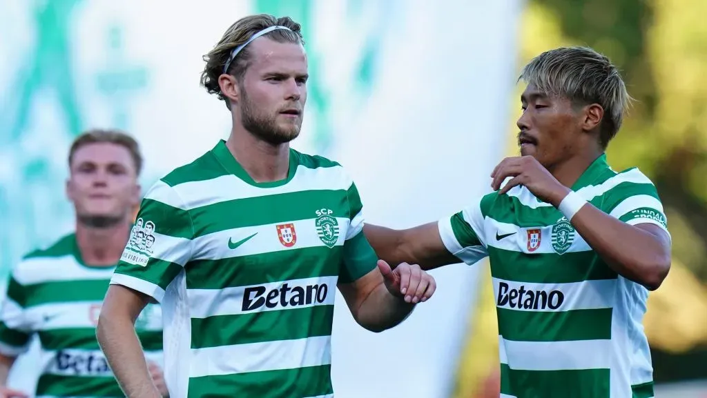 Morten Hjulmand marcou pelo Sporting frente ao Casa Pia. Foto: Gualter Fatia/Getty Images