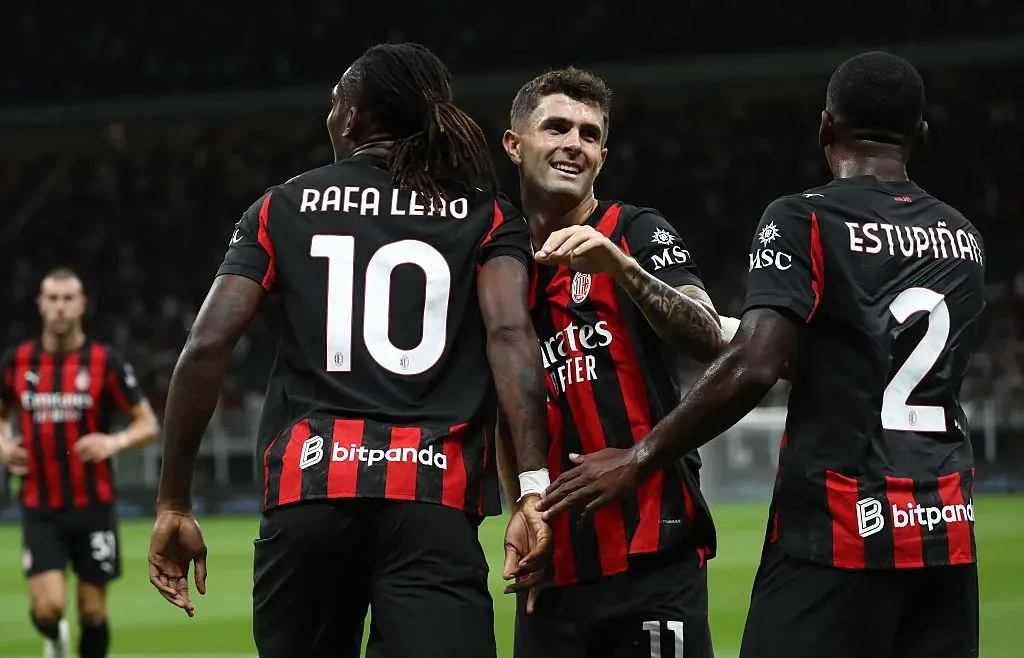 Rafael Leão marcou no jogo do Milan contra o Bari. Foto: Getty Images