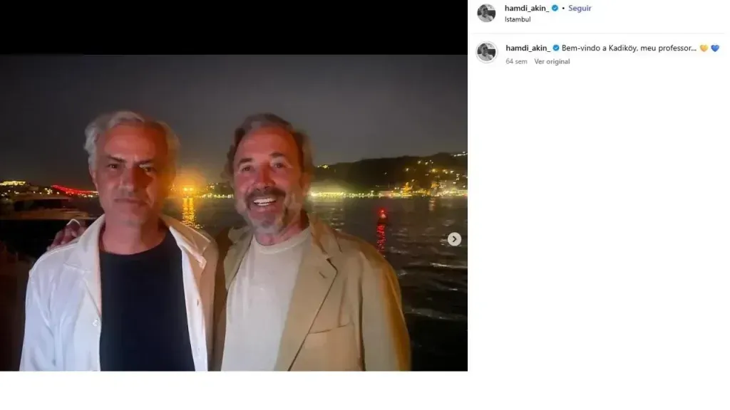 Uma publicação nas redes sociais do vice-presidente do Fenerbahçe. Foto: Instagram de Hadmi Akin.