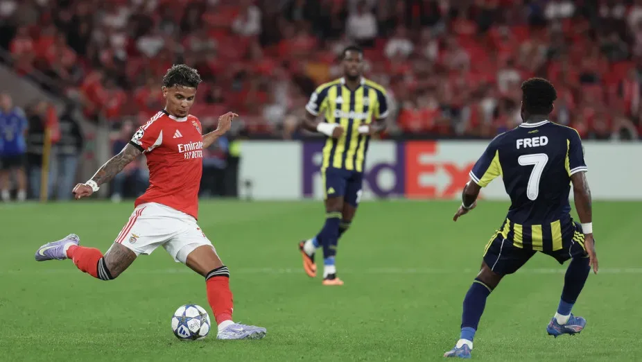 Richard Ríos no Benfica x Fenerbahçe. Foto: SL Benfica