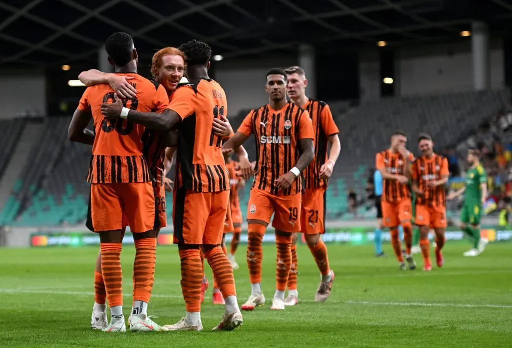 A equipa do Shakhtar conseguiu apurar-se para a próxima fase da Liga Conferência, com a ajuda de Sudakov. Foto: Jurij Kodrun/Getty Images.