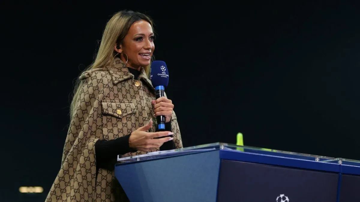 Kate Abdo has hosted the CBS Champions League shows from across Europe, including Bergamo, Italy, in this picture.