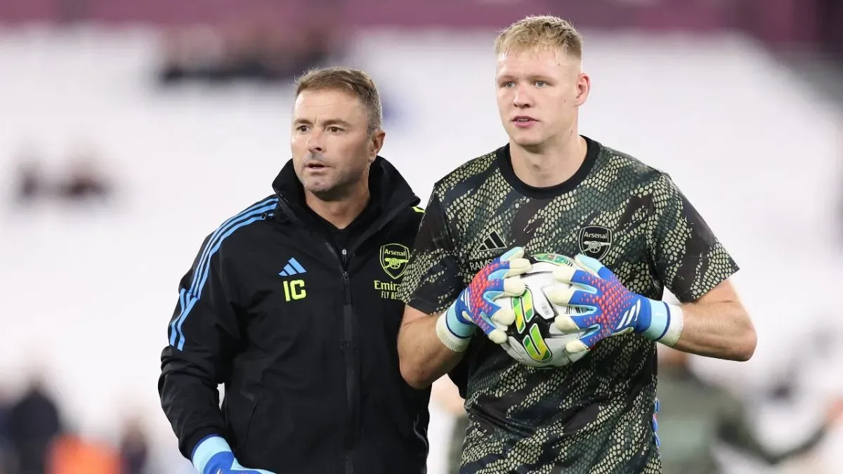 Most of Aaron Ramsdale’s action this season has been in training as David Raya holds the starting spot.