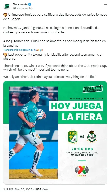 Tonight is Club Leon’s last chance to qualify