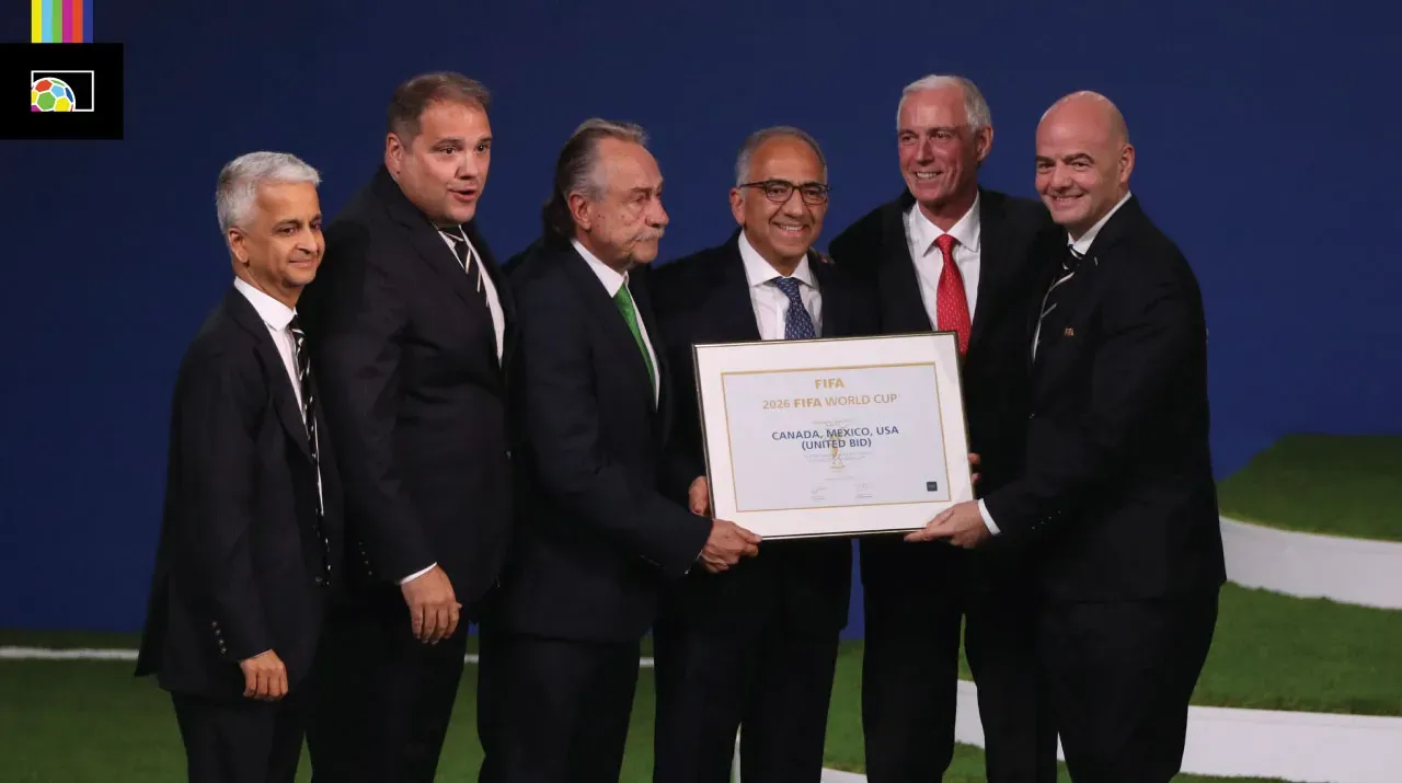 Representatives from three nations upon winning the right to host the World Cup