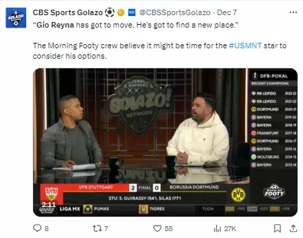 There is growing number of pundits advocating for Gio Reyna to move clubs.