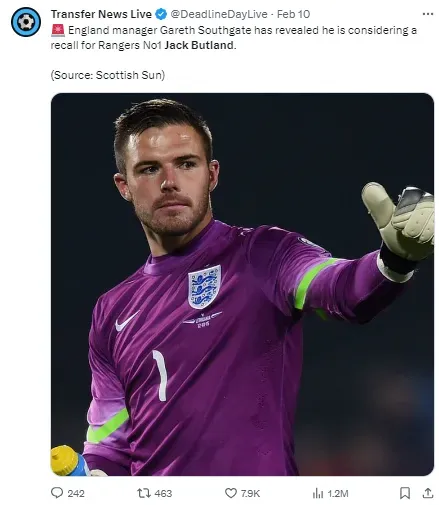 Butland is rumored to be under consideration by his national side
