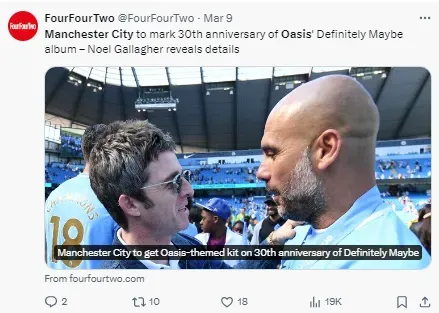 Oasis have a deep connection with Manchester City