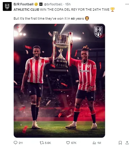 This is the first time Bilbao have lifted the trophy in 40 years