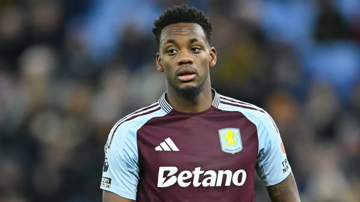 Jhon Duran of Villa looks on during the Premier League match between Aston Villa FC and West Ham United FC at Villa Park on January 26, 2025 in Birmingham, England.