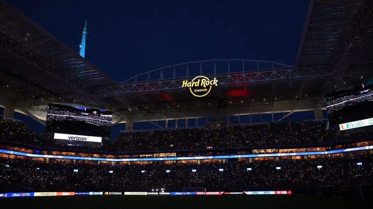 General view inside the stadium prior to the CONMEBOL Copa America 2024 Final match between Argentina and Colombia at Hard Rock Stadium on July 14, 2024. (Source: Maddie Meyer/Getty Images)