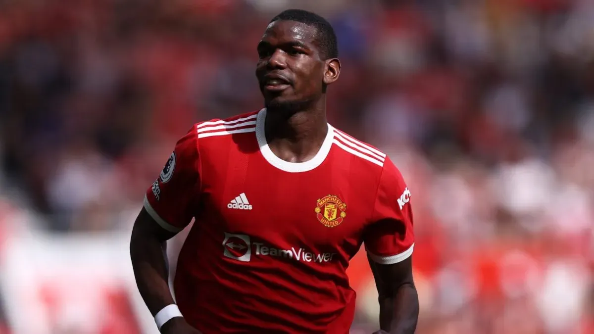 Paul Pogba of Manchester United in action during the Premier League match between Manchester United and Norwich City at Old Trafford on April 16, 2022. (Source: Naomi Baker/Getty Images)