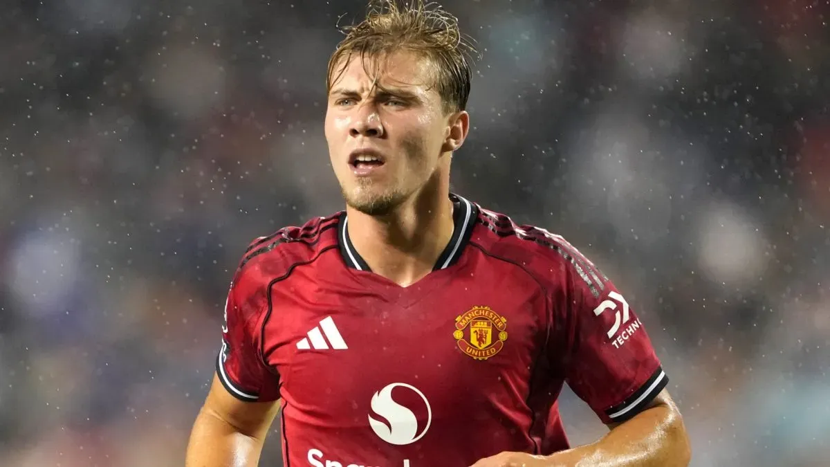 Rasmus Hojlund of Manchester United reacts during the Premier League Summer Series match between Manchester United and AFC Bournemouth in 2025. (Source: Patrick McDermott/Getty Images)