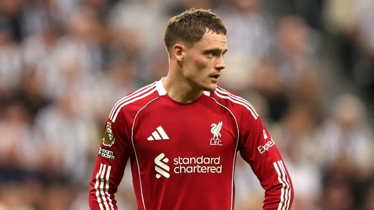 Florian Wirtz of Liverpool looks on during the Premier League match between Newcastle United and Liverpool at St James' Park on August 25, 2025 in Newcastle upon Tyne, England.