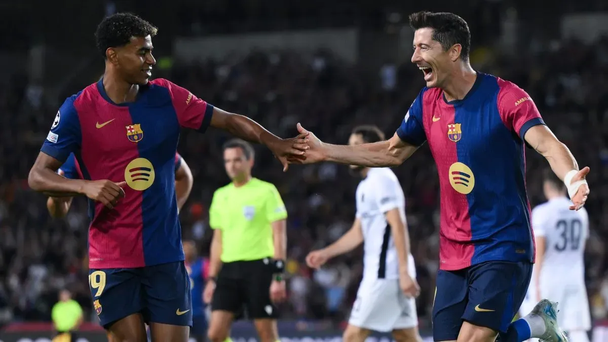 Lamine Yamal Robert Lewandowski Barcelona