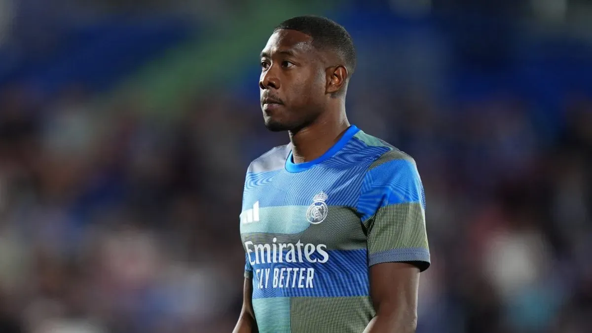 David Alaba of Real Madrid warming up.