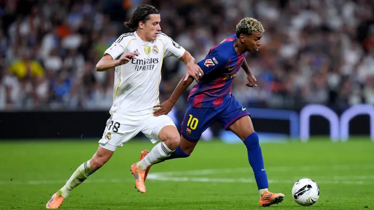 Real Madrid star Alvaro Carreras and Barcelona standout Lamine Yamal