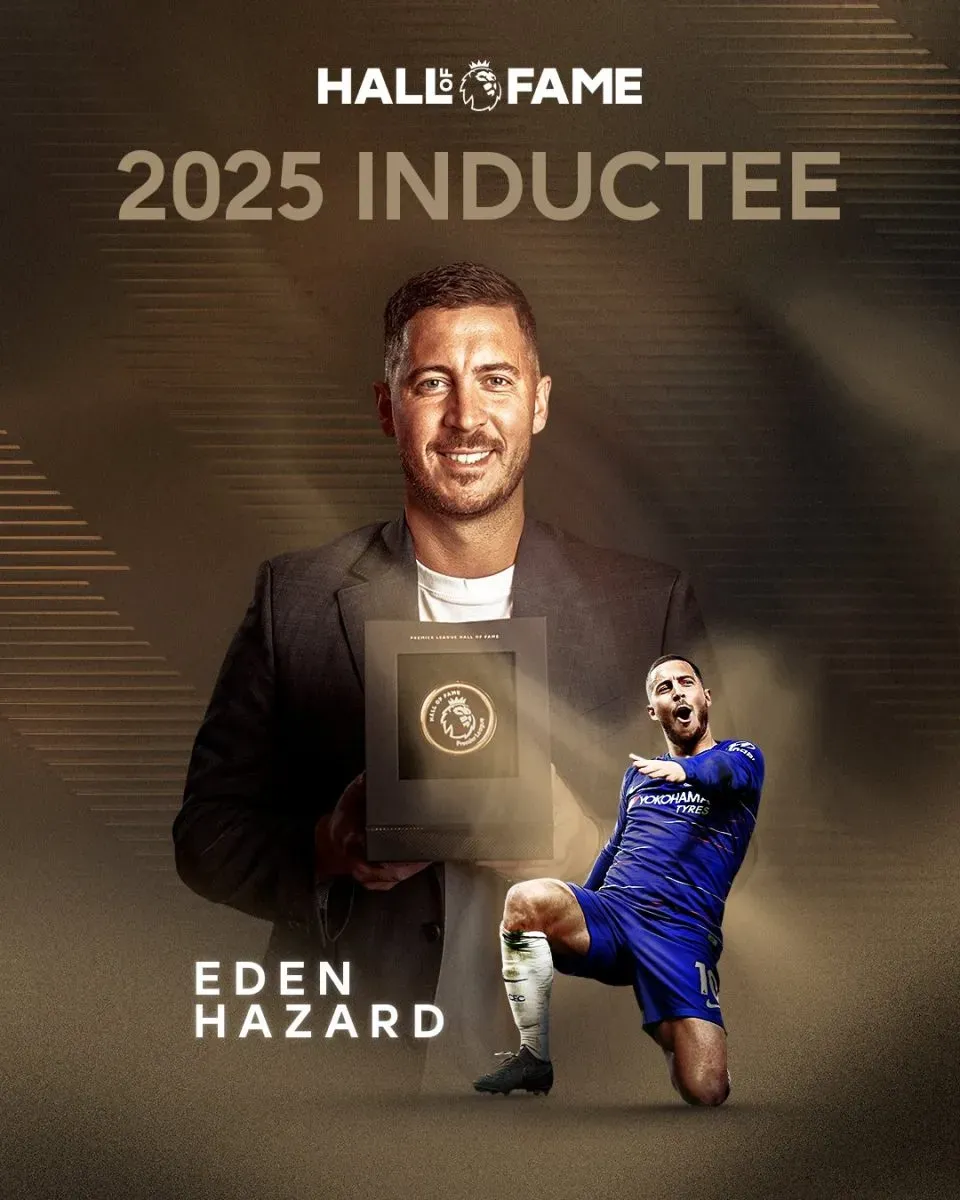 Eden Hazard announced as new Premier League Hall of Famer.
