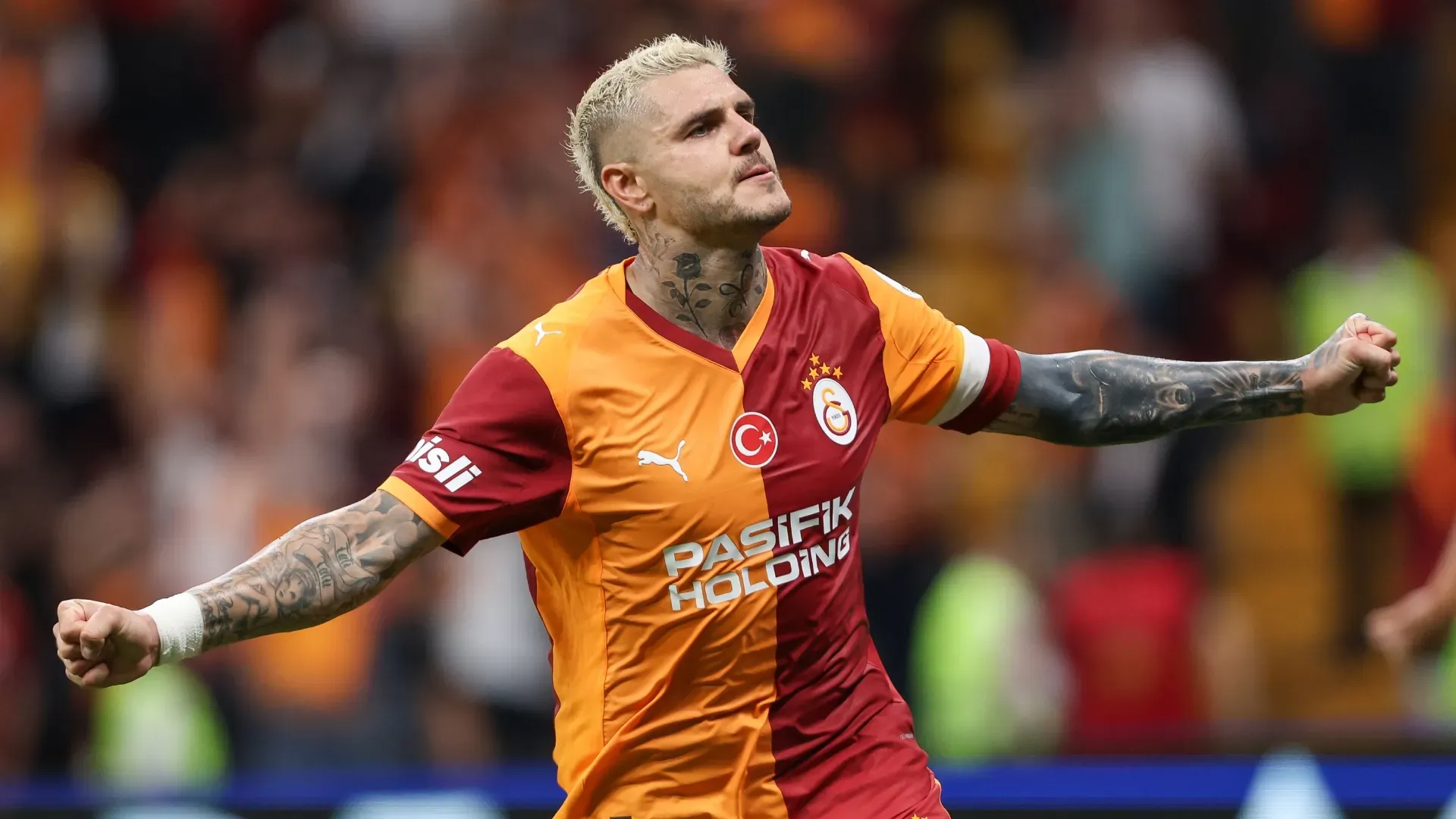 Mauro Icardi of Galatasaray celebrating.